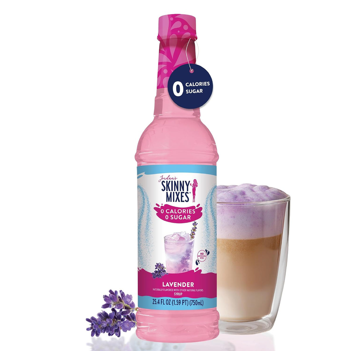Jordan's Skinny Mixes Lavender Syrup for Drinks, 25.4 fl oz