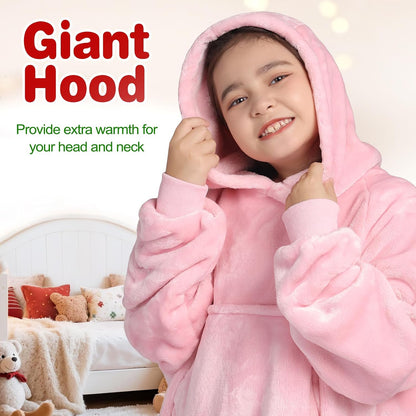 Waitu Wearable Blanket Sweatshirt Gifts for Women and Men, Warm and Cozy Giant Blanket Hoodie, Thick Flannel Blanket with Sleeves and Giant Pocket - Dark Gray