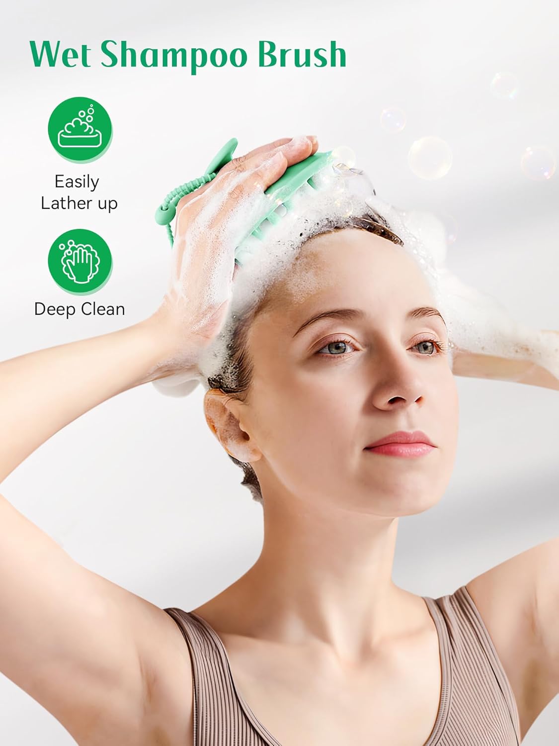 HEETA Scalp Massager Hair Growth, Scalp Scrubber with Soft Bristles, Integrated Silicone Design, Exfoliator for Dandruff Removal & Relaxation, Shampoo Brush Fit Wet Dry Hair Use, Black