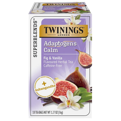 Twinings Superblends Sleep+ Herbal Tea with 1mg Melatonin Camomile, Cinnamon & Vanilla, Naturally Caffeine-Free, 16 Tea Bags (Pack of 1), Enjoy Hot or Iced