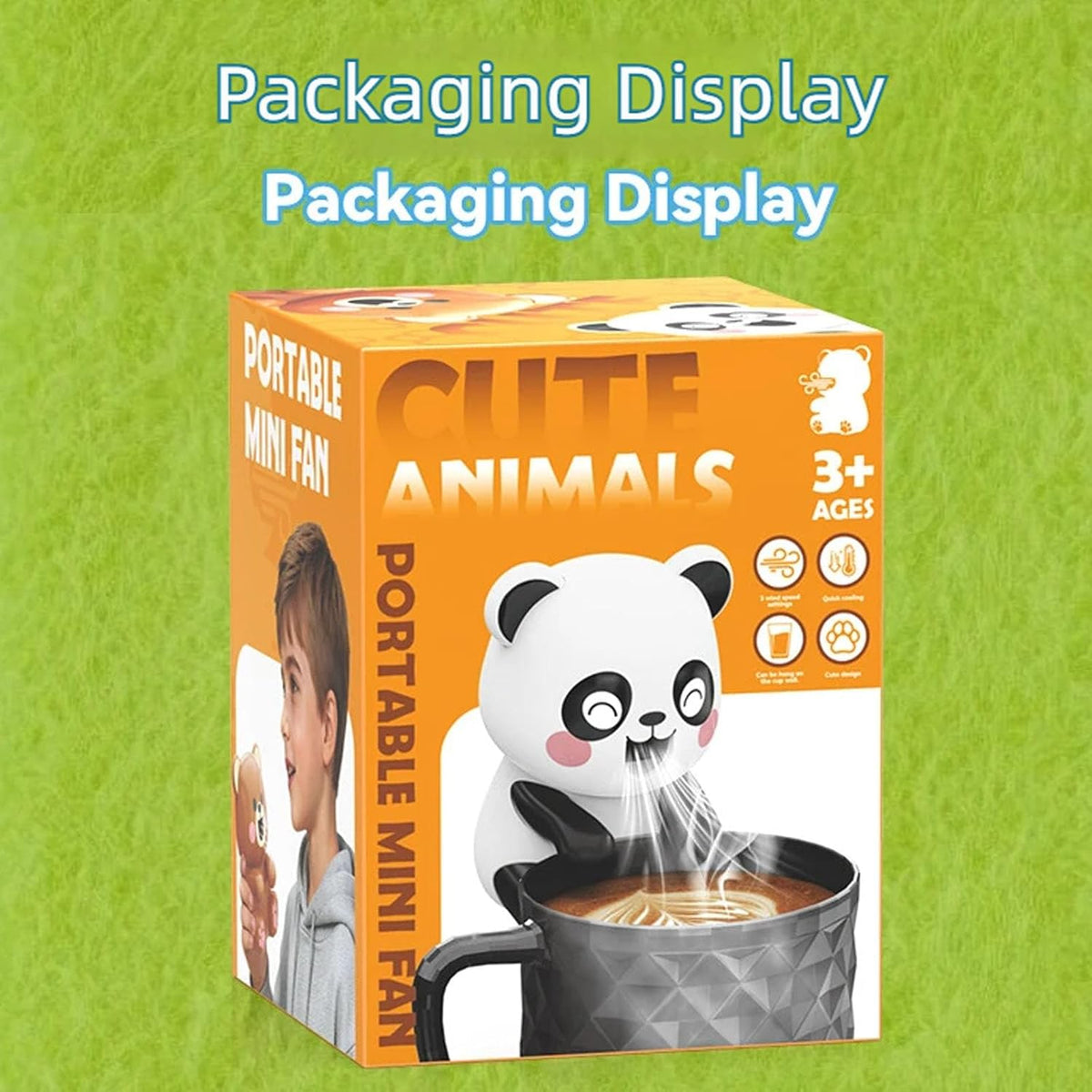 Portable Dining Meal Cooling Fan, Panda