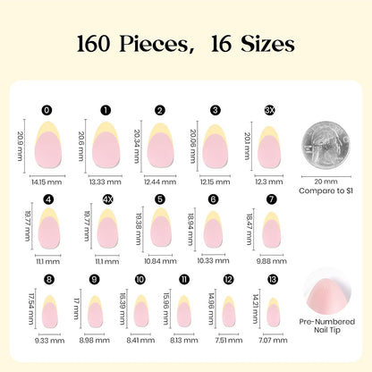 Beetles Press On Nail Kit-Short Square French Tip Press On Nails, 150Pcs Pink French Nail Tips with Nail Glue & Remover Builder Top Coat Nail Lamp, All-in-One DIY Fake Nails Gift for Women