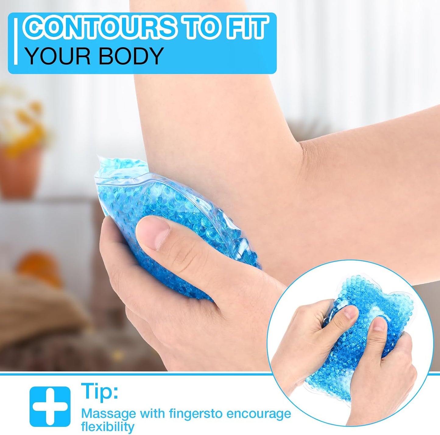 TrelaCo 24 Pcs Gel Bead Ice Pack 4 x 6 Inch Reusable Hot Cold Pack Soft Small Gel Cooling Pad Compress for Sports Swelling, Knee, Shoulder, Foot, Back, Ankle, Neck, Elbow Injuries Wrap Pain Relief