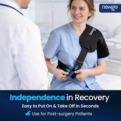 NEWGO Shoulder Ice Pack Rotator Cuff Cold Therapy, 45-Min Long-Lasting Ice Packs for Shoulder & Arm with Ice Grid Design, Flexible Cold Compression Wrap for Post-Surgery, Muscle Relaxation & Swelling