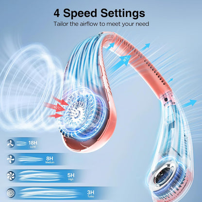 Hotsales Neck Fan, Bladeless Fan That Blows Cold Air, Portable Rechargeable