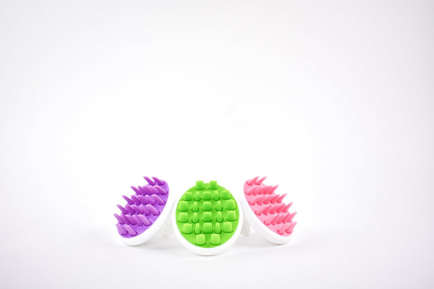 Zyllion Hair Shampoo Brush and Scalp Massager Care for Dandruff Removal, Scrubber, Hair Growth and Exfoliator with Flat and Pointed Soft Silicone Bristles for Women and Men - Green (ZMA-12-GR)
