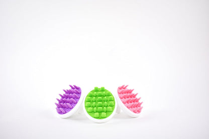 Zyllion Hair Shampoo Brush and Scalp Massager Care for Dandruff Removal, Scrubber, Hair Growth and Exfoliator with Flat and Pointed Soft Silicone Bristles for Women and Men - Green (ZMA-12-GR)