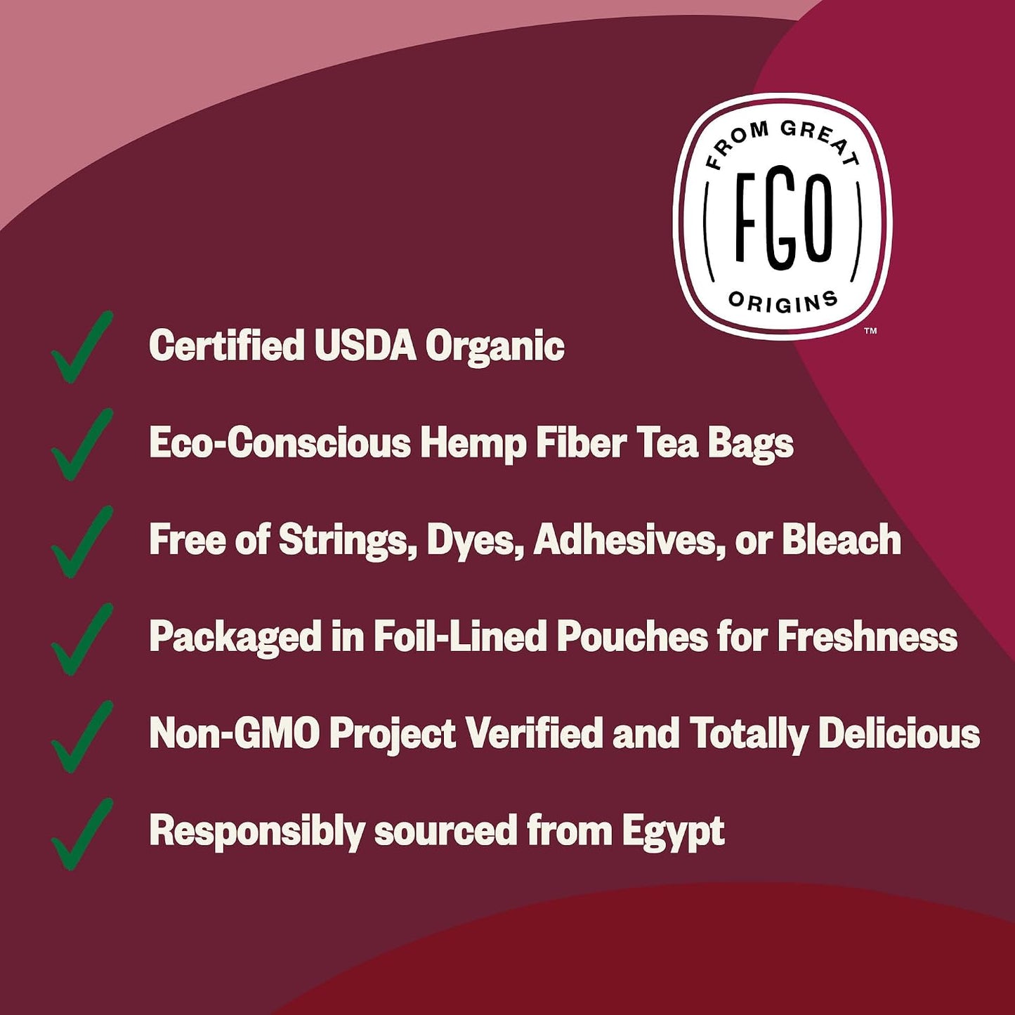 FGO Organic Lemon Balm Tea, 100 Count, Eco-Conscious Herbal Tea Bags, Resealable Bag, Caffeine Free, Packaging May Vary (Pack of 1)