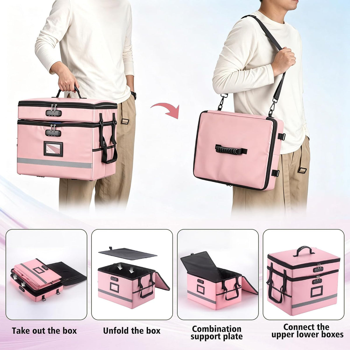 EXLIFBAG Fireproof File Organizer with Lock, 1 Layer