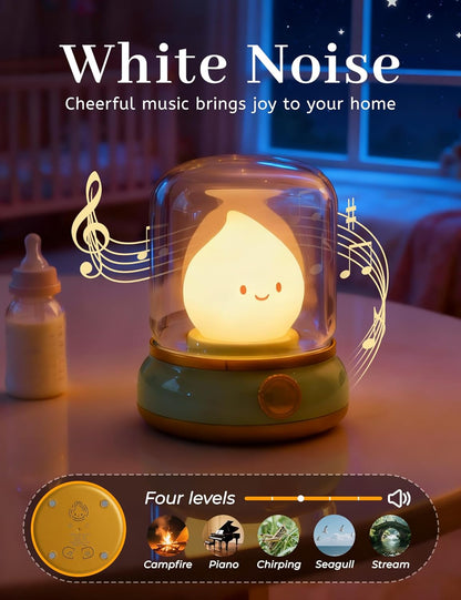 WANIDEA Flameless Candles Lamp, Led Candles,Cute Kerosene Lamp,Silicone Flame Amber Light,Adjustable Dimmable Rechargeable Night Light for Kids,Girls,Teenager Kids Bedroom Christmas
