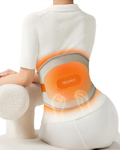IKEEPFIT Portable Heating Pad for Back, FSA Eligible HSA, Cordless Heat Belt with Massager for Lower Back Pain Relief, Battery Powered 8000 mAh Rechargeable, MAXwarm 3.0, Gift for Women Men 90-310 lb