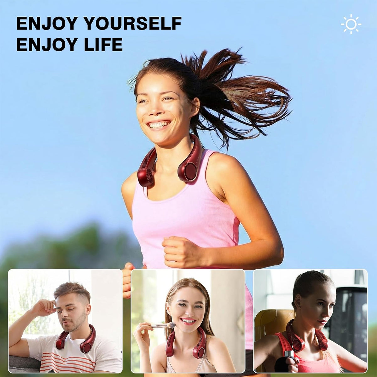 Morelax Neck Fan, USB Rechargeable Personal Fan,Hand Free Bladeless Portable Fans,4000 mAh, 3 Speeds,72 Air Faster softer 360° Cooling, Ultra Quiet,Gift Suitable for Home, Office, Travel, Sports