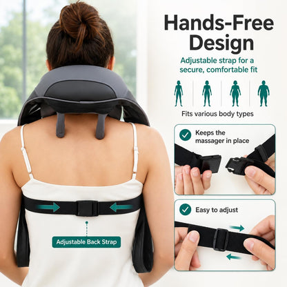 Snailax Cordless Neck Massager with Heat for Pain Relief Deep Tissue, 4D Kneading,Rechargeable Shiatsu Back Neck Massager for Neck, Shoulders Back，Gift for Father