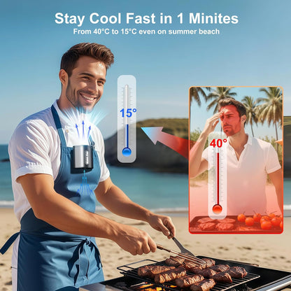 Portable Waist Fan 10000mAh, Up to 45H Runtime,18000RPM Strong Air, Rechargeable Wearable Fan, 4-Speed Hands-Free Belt Fan, Clip-On Shirt Fan for Outdoor Work, Jobsite, Travel, Camping, Gift