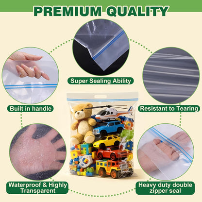 TUXIYA 20 PACK 25 Gallon Extra Large Storage Bags,35.5"x 24"x 7"Zipper Bags