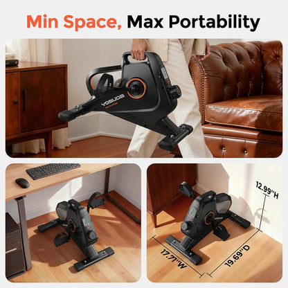 YOSUDA Under Desk Bike with 16-Level Magnetic Resistance, Mini Exercise Bike with Bluetooth App, Pedal Exerciser While Sitting for Office Workers & Seniors, for Home Exercise & Recovery