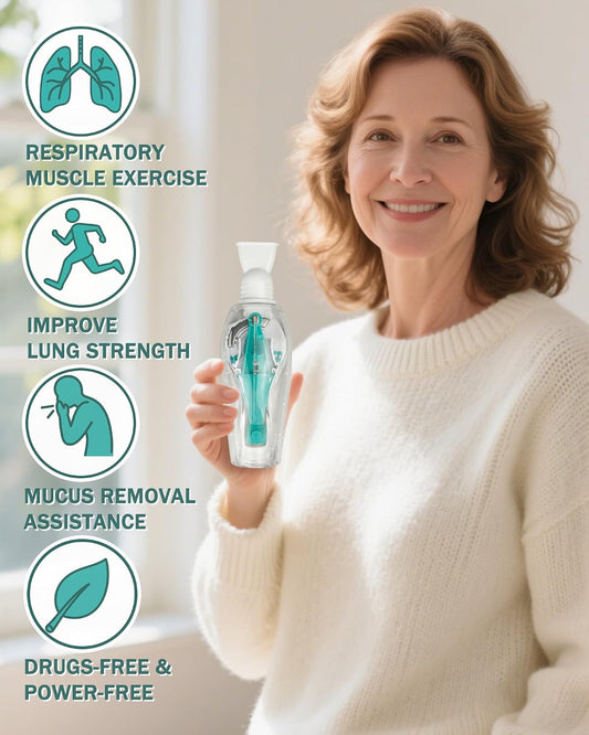 DEFUNX Breathing Exercise Device for Lungs - Flutter Valve Mucus Removal Device - Breath Trainer Green