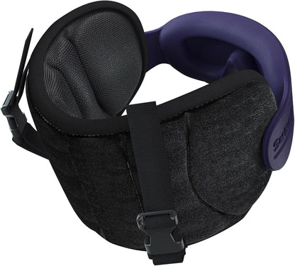 SARISUN Travel Pillows for Airplanes, 360° Support Headrest Pillow with Eye Mask for Sleeping, Travel Airplane Pillow for Long Flights Car Road Trip, Travel Accessories Stop Bobblehead, Black