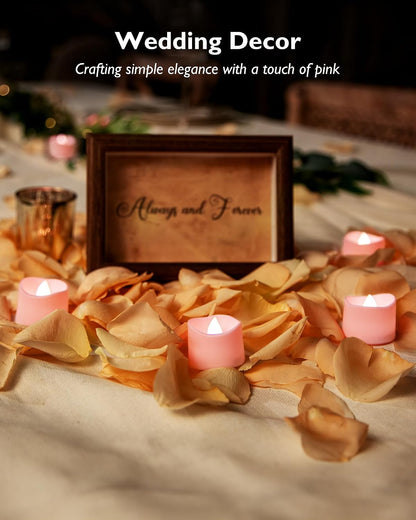 Homemory 24-Pack Flameless LED Tea Lights Candles Battery Operated, 200+Hour Fake Electric Candles TeaLights for Votive, Aniversary, Wedding Centerpiece Table Decor, Funeral, Halloween, Christmas