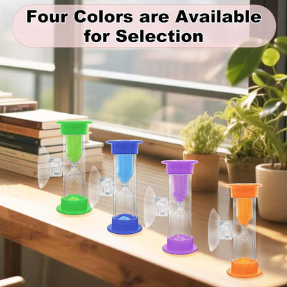 Hourglass Sand Timer 5 Minute with Suction Cup - Set of 2 Small, Unbreakable Sand Watch 5 Min Sucker, Small Blue Sand Clock 5 Minute, Plastic Hour Glass Sandglass Timer for Kids, Games, Classroom
