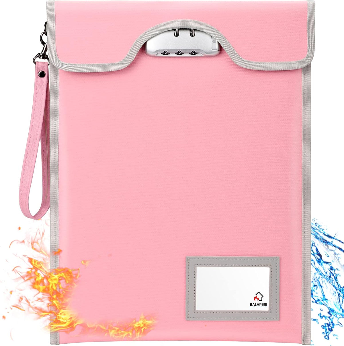 Fireproof Document Bag with Lock (5200℉), 15”x 11”Fireproof Money Bag, Waterproof Zipper Pouch for A4 A5 Legal Letter Size Document, Tablet, Valuables, Jewelry, Cash and Passport
