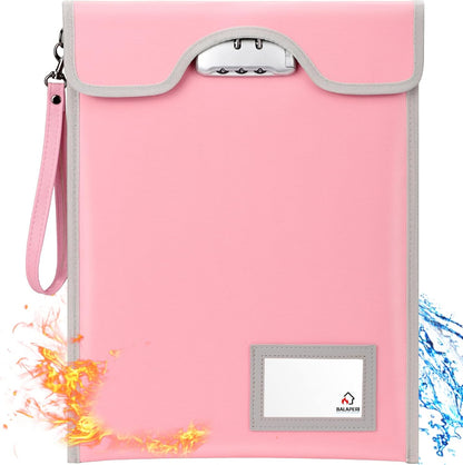 Fireproof Document Bag with Lock (5200℉), 15”x 11”Fireproof Money Bag, Waterproof Zipper Pouch for A4 A5 Legal Letter Size Document, Tablet, Valuables, Jewelry, Cash and Passport