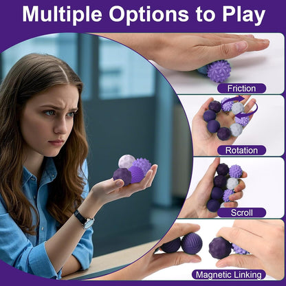 BUSOHA Silicone Fidget Balls - 4 Pack Fidget Toys Adults Sensory Toys Stress Balls for Adults Teens Gifts for Calming,Autism and ADHD Office