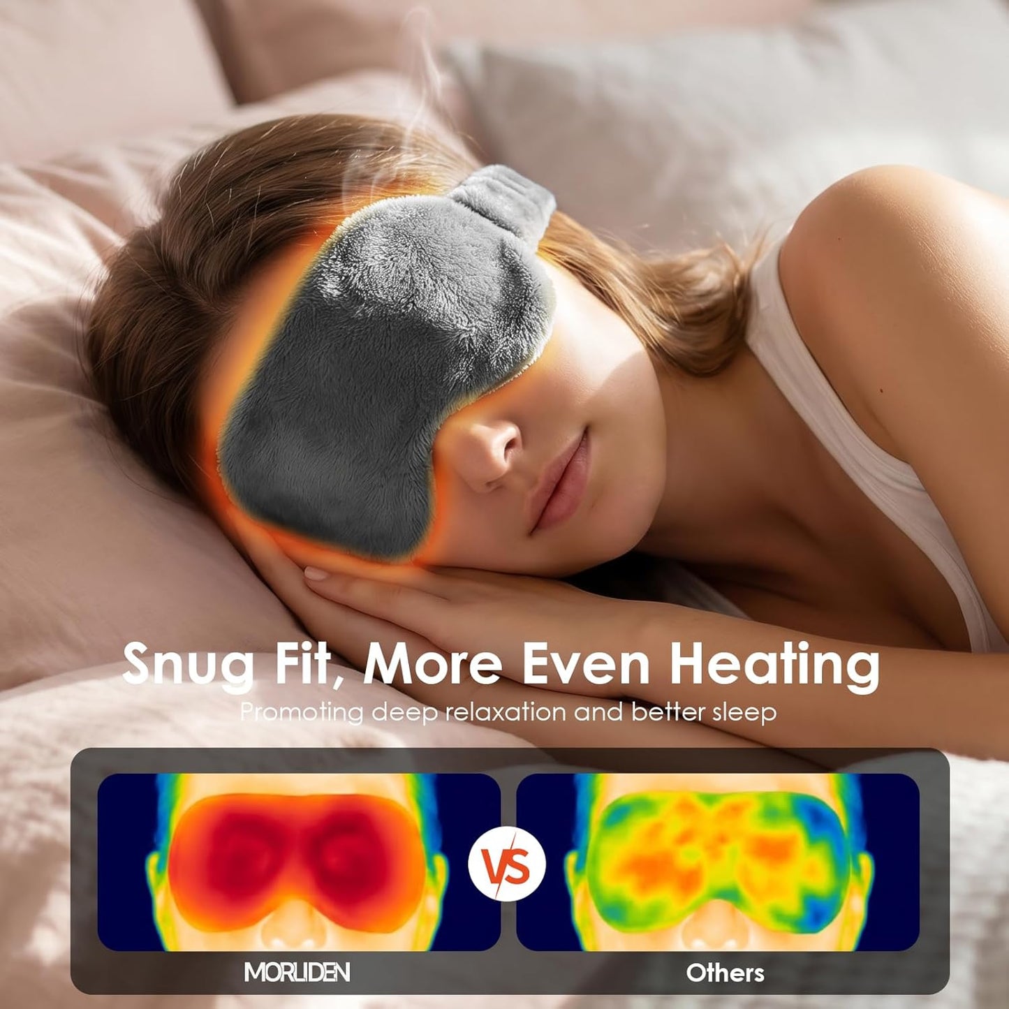 Heated Eye Mask for Dry Eyes, Steam Warm Compress for Stye Eye Treatment, Relieve, Hot Compress, Moist Heat Mask for Blepharitis (Steel Grey)