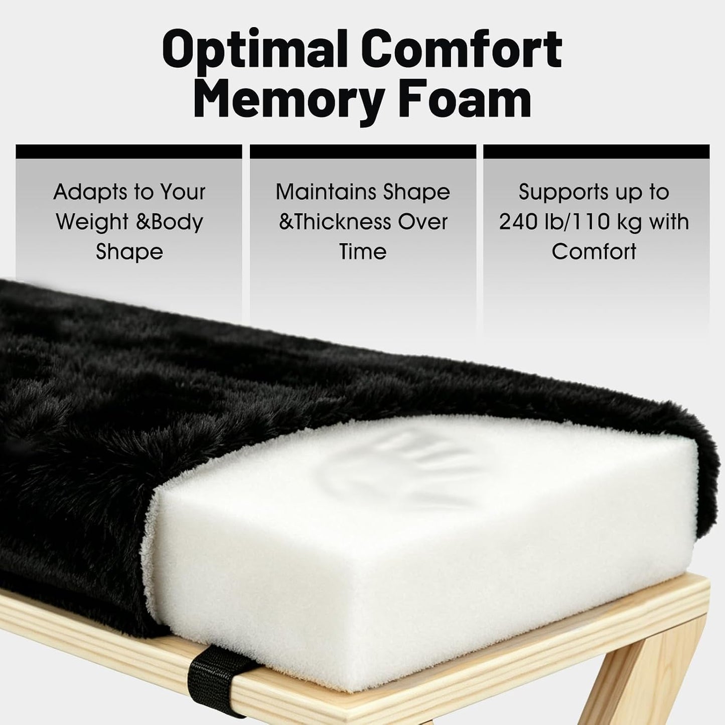 Adjustable Height Foot Rest Under Desk at Work, Comfortable Memory Foam Office Foot Stool, Non-Slip EVA Surface for Posture Support, Leg Relief, Home Office & Gaming