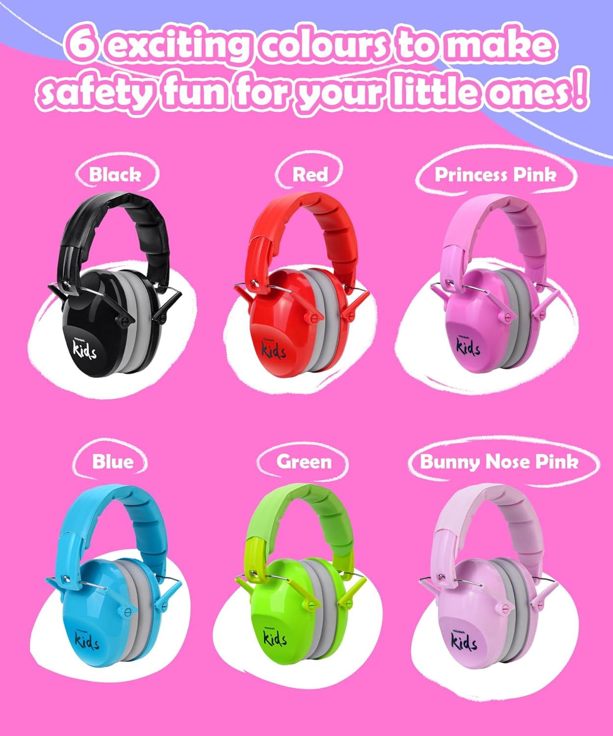PROHEAR 032 Kids Ear Protection – Ear Muffs for Noise Reduction, 25NRR Noise Cancelling Headphones for Kids,Toddlers, Autism, Sensory Use, Hearing Protection – Orange