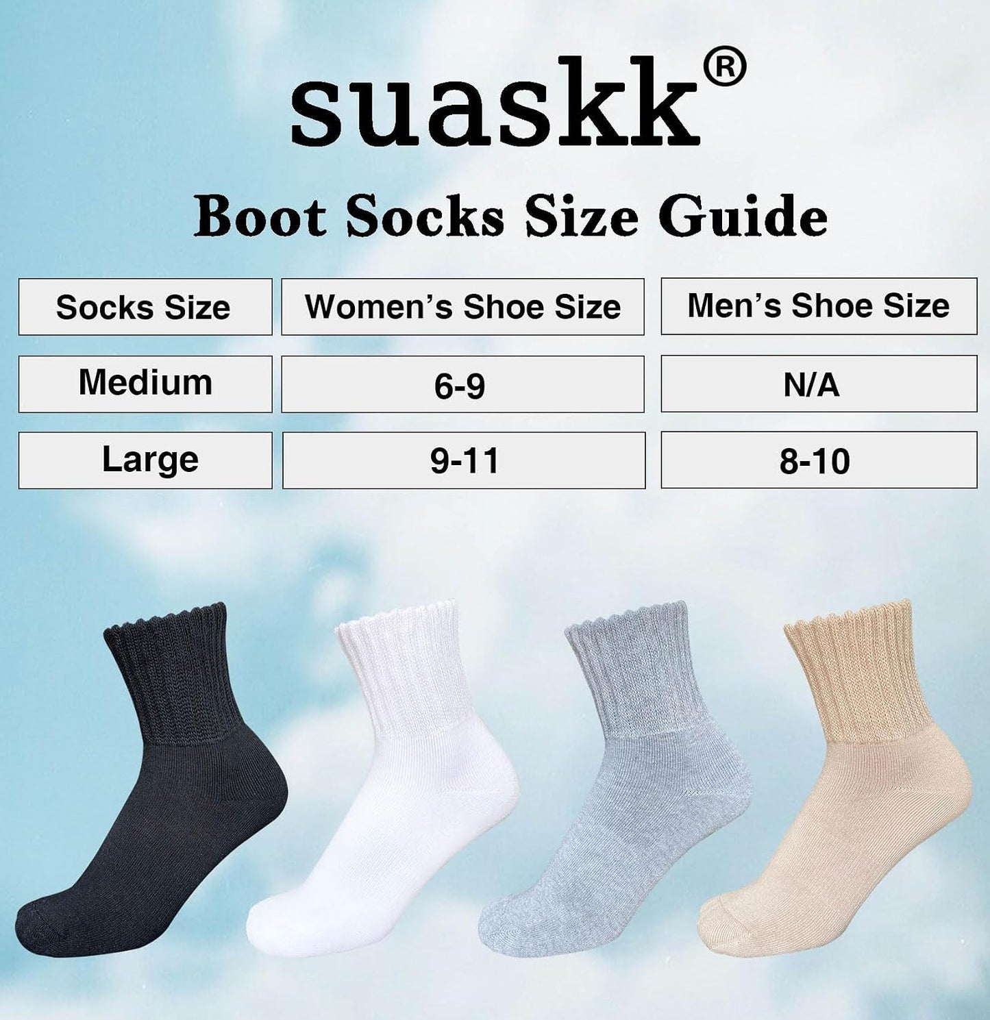 suaskk Womens Cozy Solid Thick Cushioned Thermal Crew Boot Socks 4 Pairs | Soft and comfortable, Arch Support, Non-Slip, Sturdy and durable