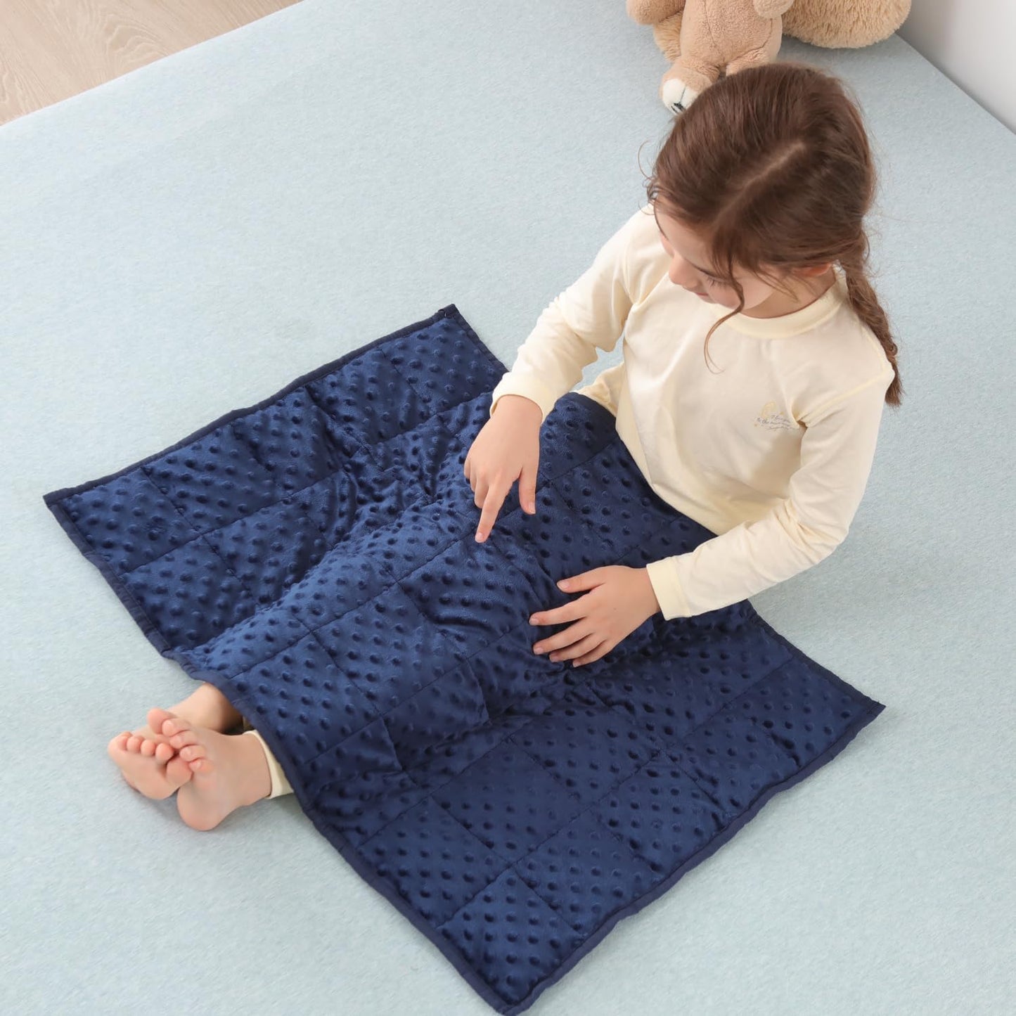 Sivio Weighted Lap Blanket, Weighted Blankets,Soft and Cozy Cooling Heavy Blanket, Calm and Nap, School and Home,2lbs 20 x 30inches, Grey