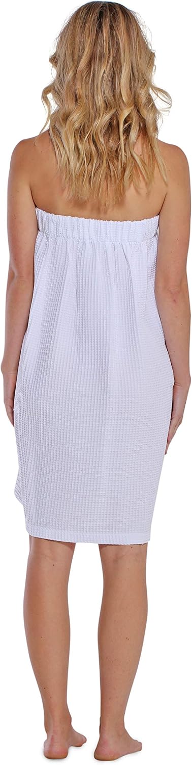 Turquaz Lightweight Knee Length Waffle Robes For Women Spa Bath Waffle