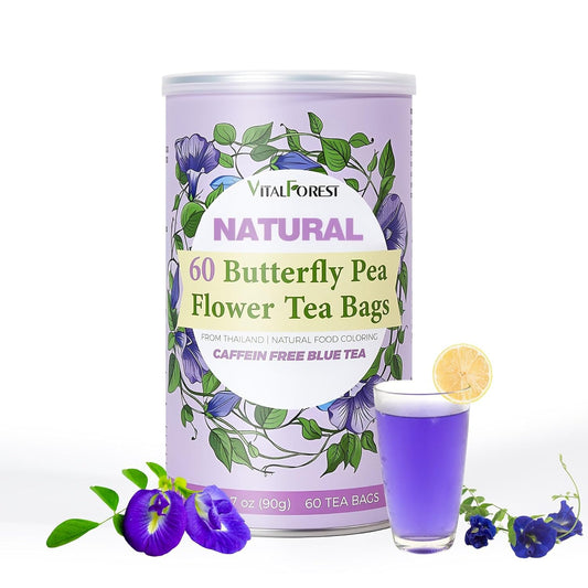 60 Lemon Balm Tea Bags - VitalForest Dried Lemon Balm Leaves Tea -1.5g/Bags, Calming Herb, Stress Relief & Sleep Support, Non-GMO, Caffeine-Free