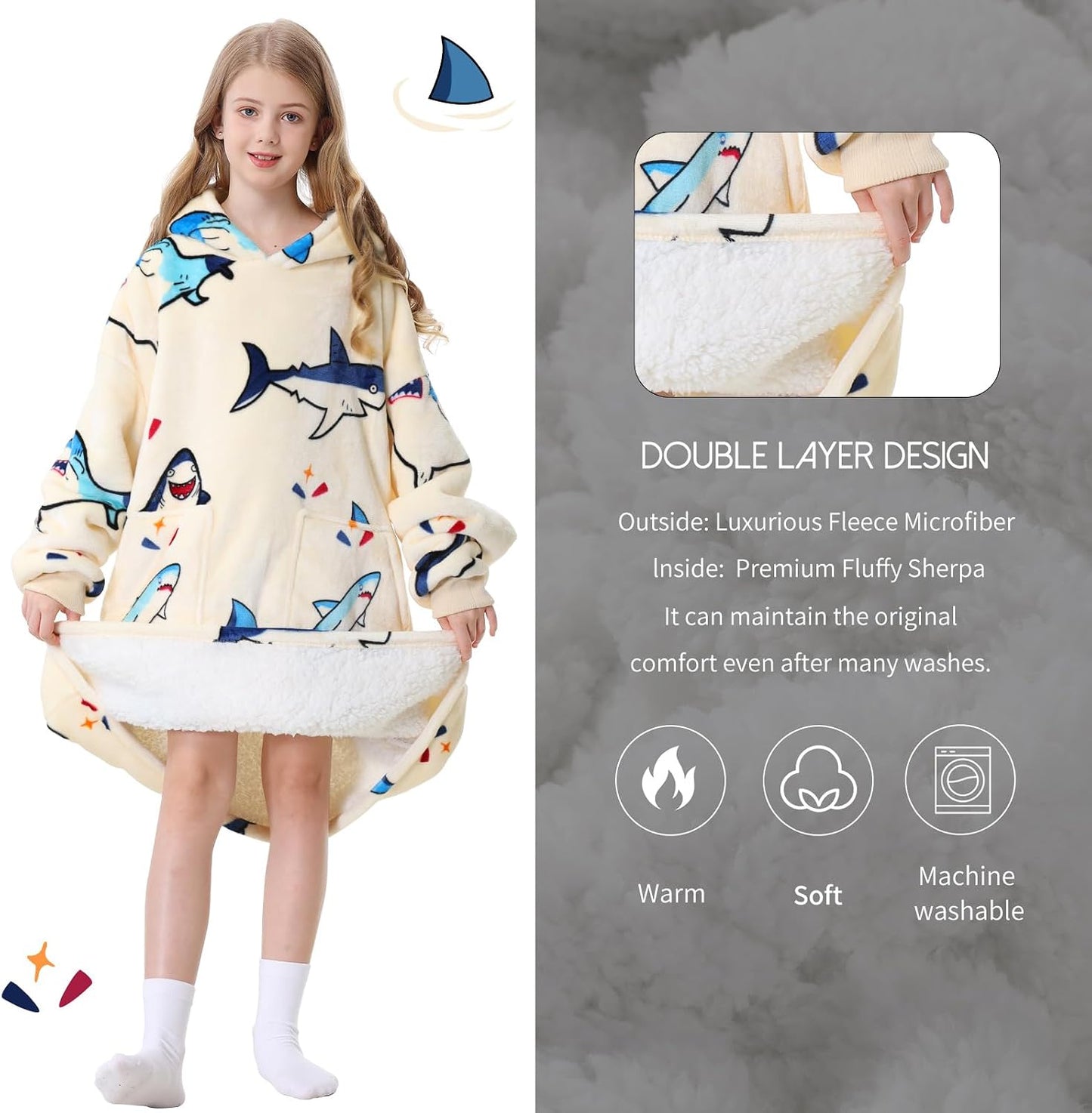 Aemicion Strawberry Blanket Hoodie,Oversized Sherpa Wearable Hooded Blanket,Warm Cozy Sweatshirt Gifts for Women Girls Adult