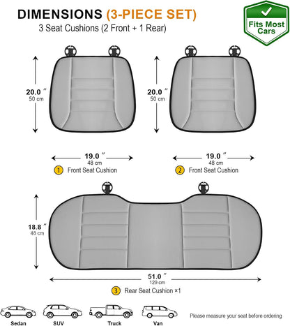 kingphenix Car Seat Cushion with 1.2inch Comfort Memory Foam, Seat Cushion for Car and Office Chair (Black)