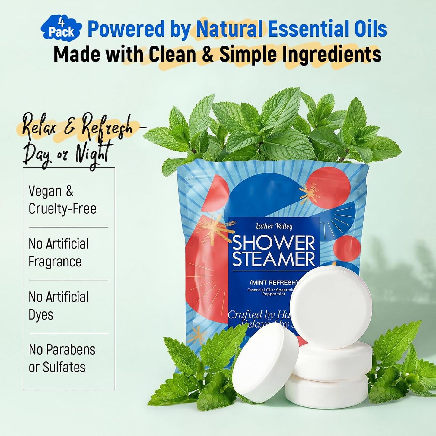 Aromatherapy & Sport Shower Steamers, 24 Pack Shower Bombs with 6 Scents
