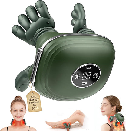Shoulder & Neck Massager with Heat, Bionic Neck Massager for Pain Relief Deep Tissue, 4D Kneading Fingers, LCD Display & Adjustable Intensity, Relaxation Muscle Tension, Ideal Gift for Men and Women