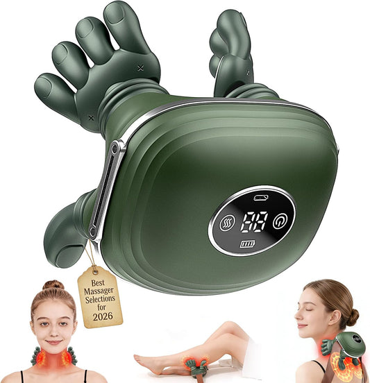 Shoulder & Neck Massager with Heat, Bionic Neck Massager for Pain Relief Deep Tissue, 4D Kneading Fingers, LCD Display & Adjustable Intensity, Relaxation Muscle Tension, Ideal Gift for Men and Women