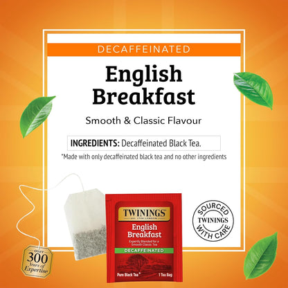 Twinings Decaffeinated English Breakfast Black Tea Bags, 20 CT (1 Pack)