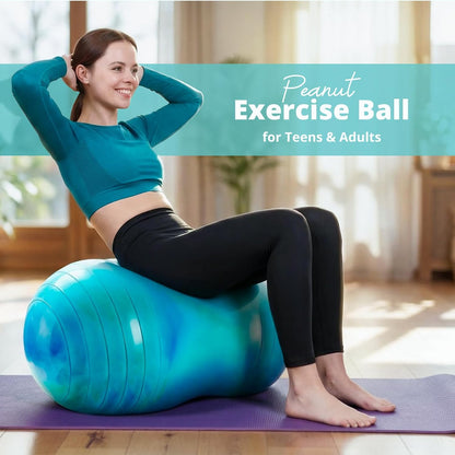 18’’/20’’ Peanut Ball for Kids & Adults, Anti-Burst Exercise Ball for Autism Sensory Training, Pregnancy & Physical Therapy, Yoga Balance Ball Chair for Fitness.