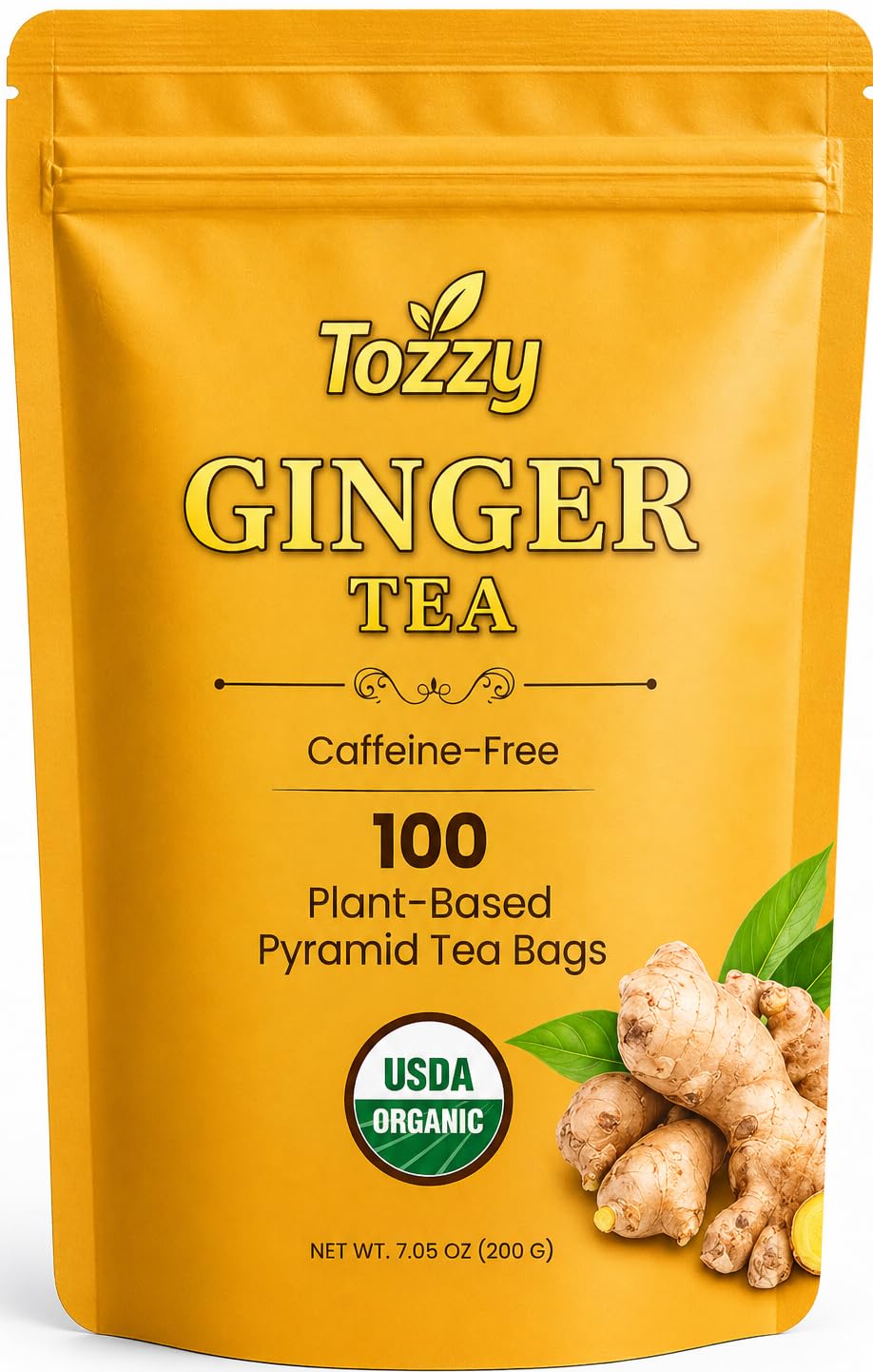 Tozzy Organic Chamomile Tea – 100 Count, Plant-Based Pyramid Tea Bags – Packaging May Vary