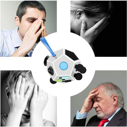 Fidget Dodecagon-12 Sided Fidget Toy Stress Relief Cube for Children and Adults, Silent Compact Classroom Gifts Stocking Stuffers for Teen Boys, Kids(B3 Blue Sky)