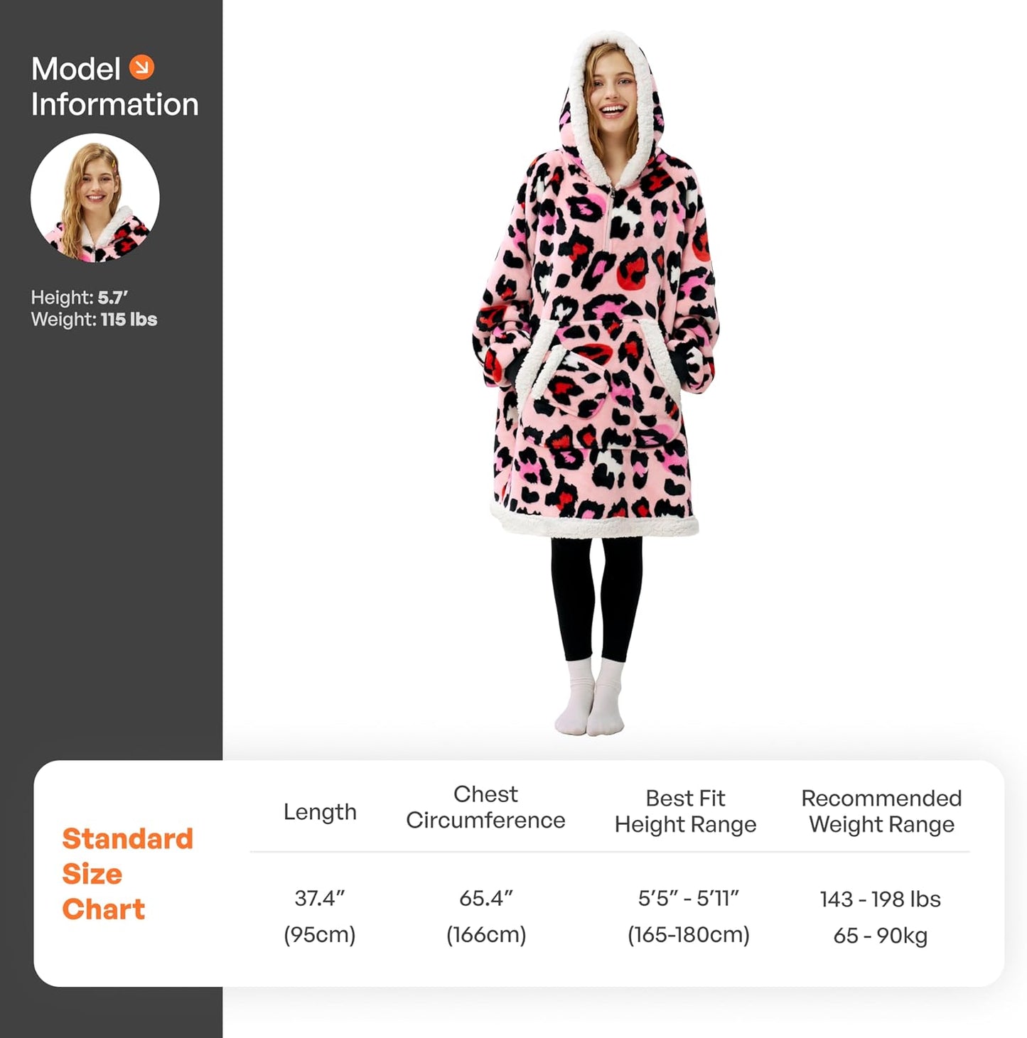 Giggling Getup Wearable Blanket Hoodie for Adults Gifts for Teen Girls Sister Women Sherpa Fleece Printed Hooded Blanket Sweatshirt Warm Cozy with Pocket & Sleeves Beige Cat