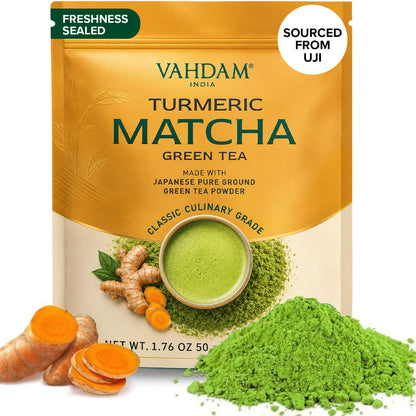 VAHDAM, Turmeric Ginger Herbal Tea (50+ Cups, 3.53oz) Caffeine Free | 100% Pure Herbal Blend - Savory & Spicy | Vacuum Sealed | Direct from Source