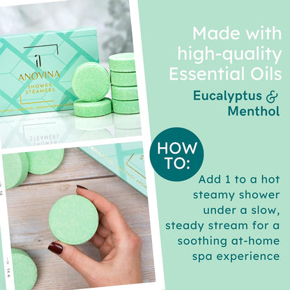 Anovina Lavender Shower Steamers USA Made – Calming Aromatherapy Shower Bombs – Relaxation & Self-Care – Lavender Gifts for Women and Calming Gifts for Women, Perfect for Home & Holiday Wellness