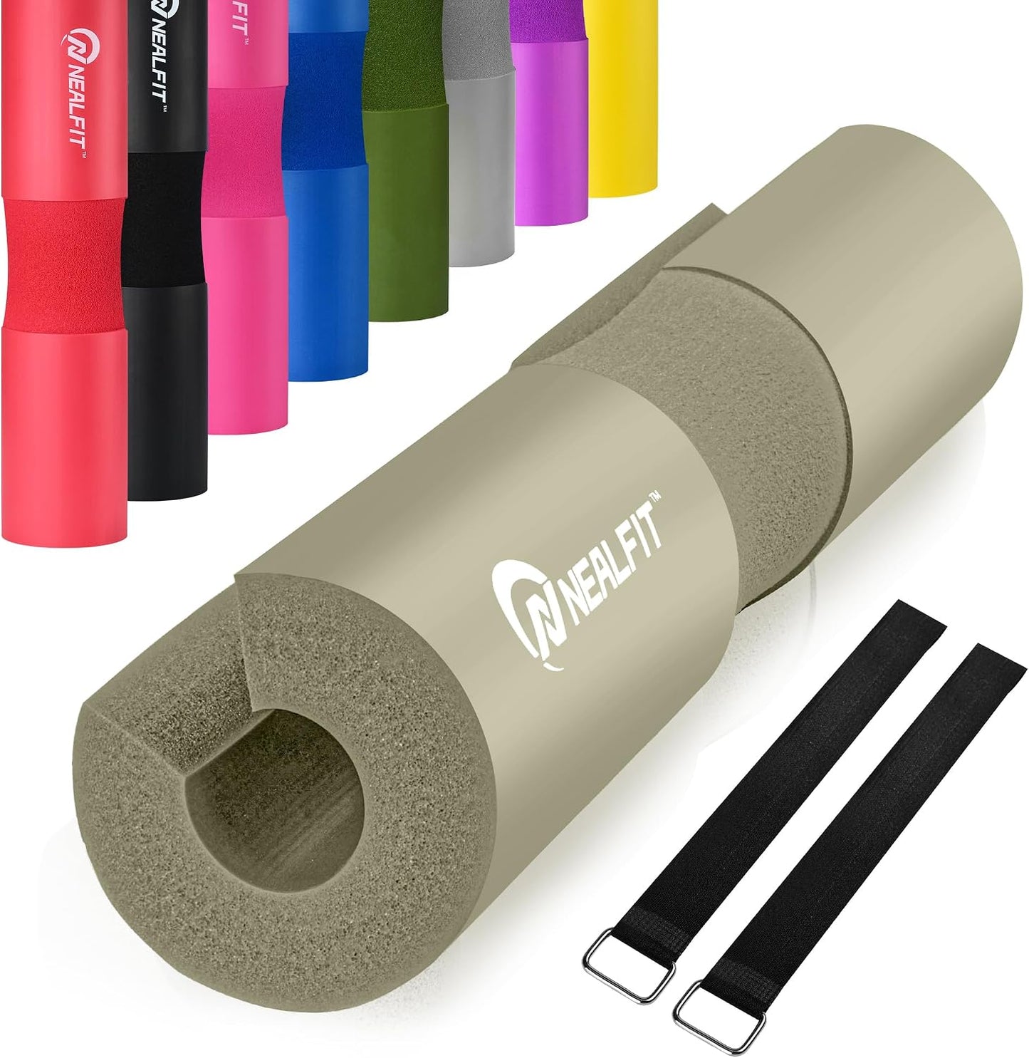 NEALFIT Barbell Pad Squat Pad for Squats—Squat Bar Pad—Great for Weightlifting,Lunges and Hip Thrusts—Foam Sponge Pad—Fit Standard and Olympic Bars Perfectly