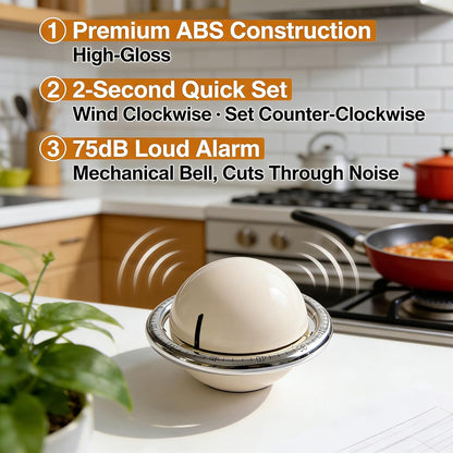 Planet Mechanical Visual Timer, 60-Minute Wind Up Analog Timer, No Batteries Loud Alarm, ABS Retro Kitchen Timer for Cooking,Baking,Egg Boiling,Gym,Workout,Study,Pomodoro,Large Dial Desk Clock