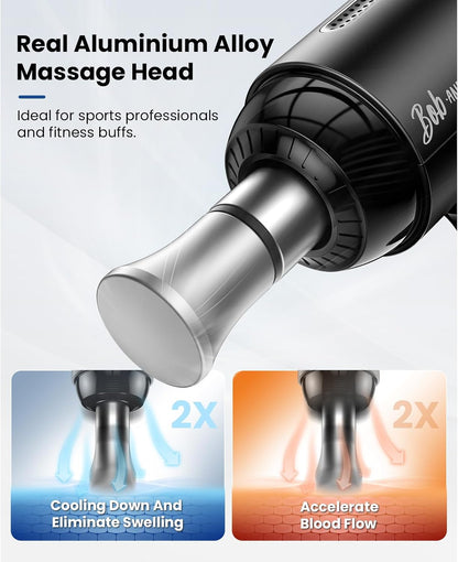 BOB AND BRAD T2 Pro Massage Gun with Heat and Cold, Deep Tissue Percussion Massager Gun for Pain Relief, Muscle Massager, Electric Back Massagers for Professional Athletes Runner