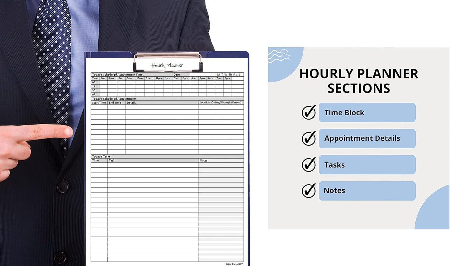 Life Charge Weekly Planner Notepad for Work & Home, Weekly To Do List Pad with Daily Checklist, Priority & Notes, 60 Pages, 8.5 x 11 Letter, Landscape